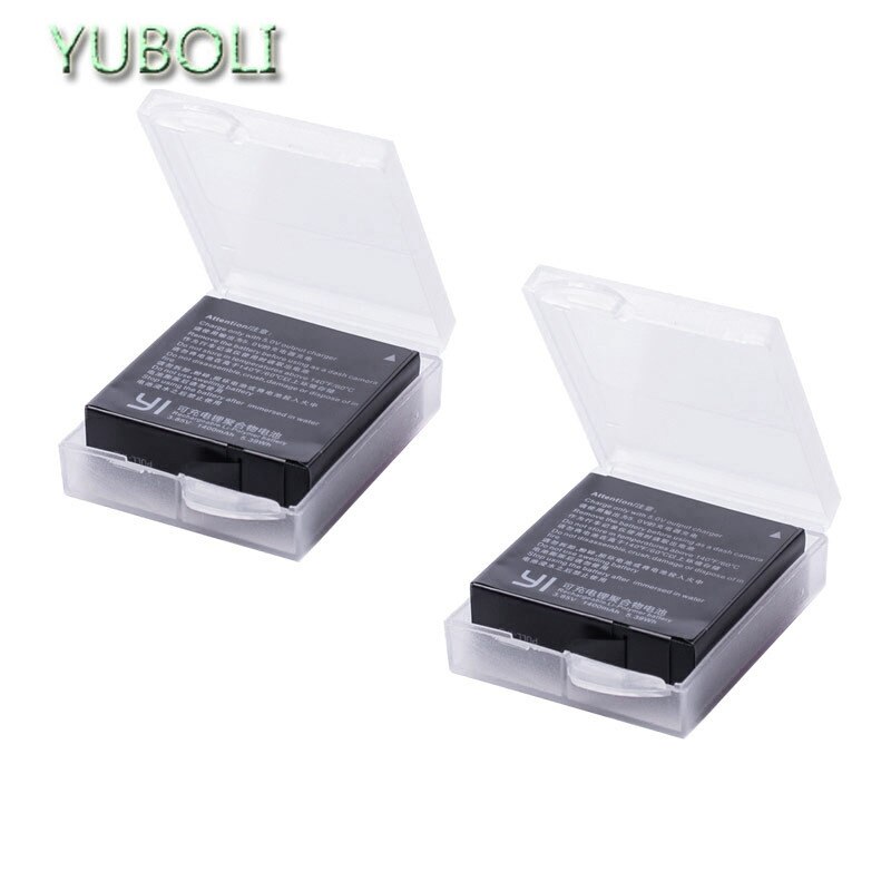 Xiaomi Yi-Batería de 1400mAh + cargador USB de 3 vías para yi, Xiaomi Yi, cámara de acción, versión internacional: 2 battery