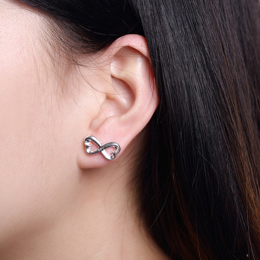 925 Sterling Zilveren Sieraden Set Voor Vrouwen 8-Vormige Hart Hanger Armbanden Kettingen Stud Oorbellen Party Charms