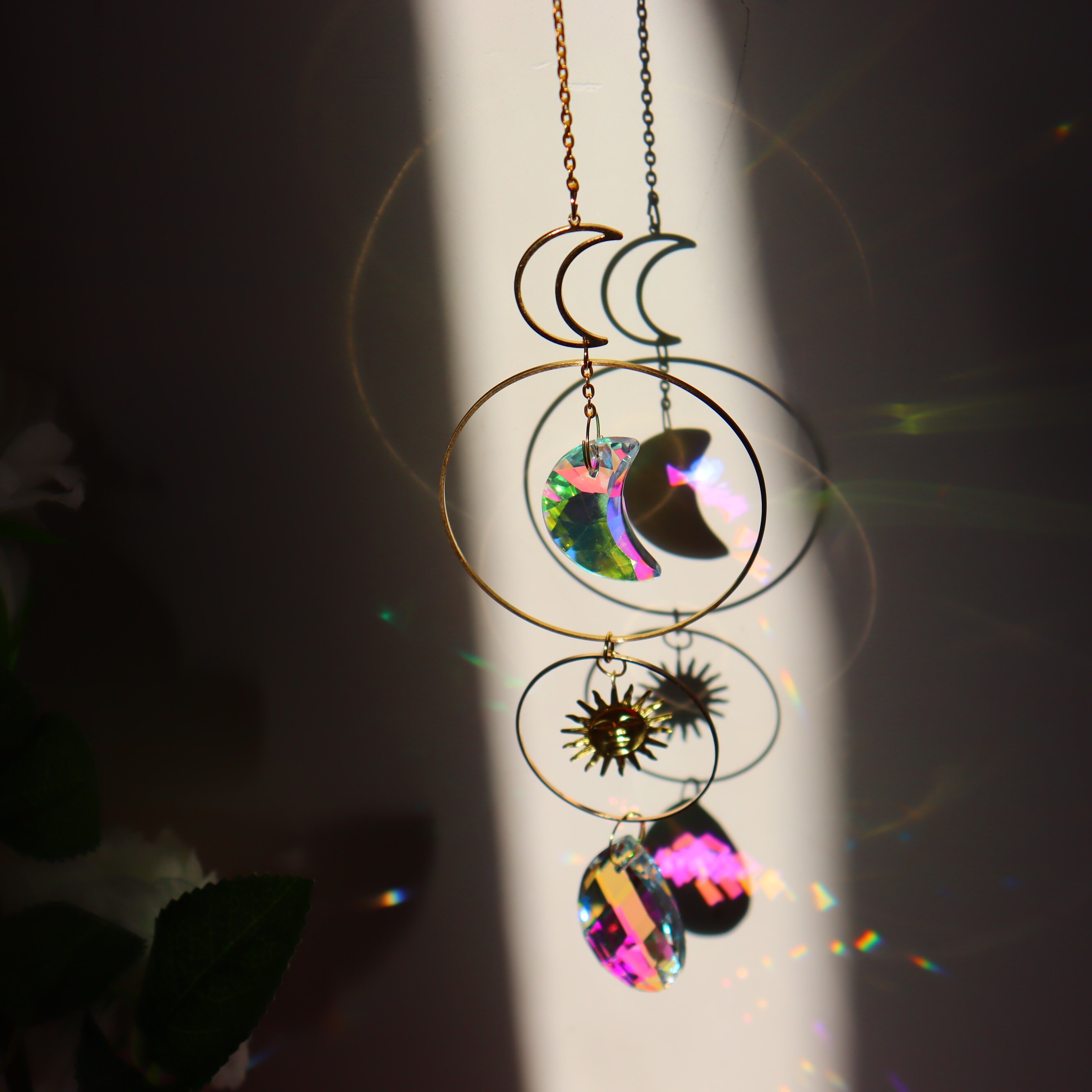 Crystal Suncatcher Regenboog Prisma Tuin Hanger Maan Eenhoorn Licht Chaser Opknoping Venster Home Decoratie Zomer: 37