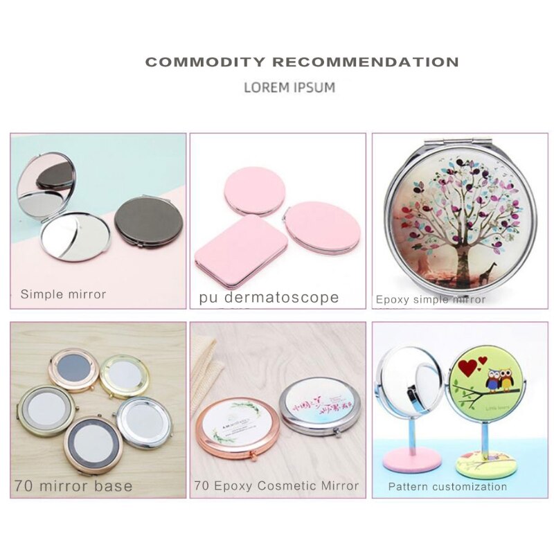 Folding Double Light Metal Portable Makeup Mirror