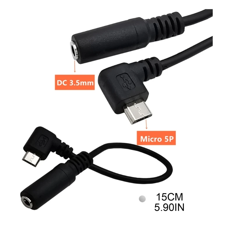 Micro USB Male to 3.5mm Adapter Cable Connector Adapter Cable 0.15M