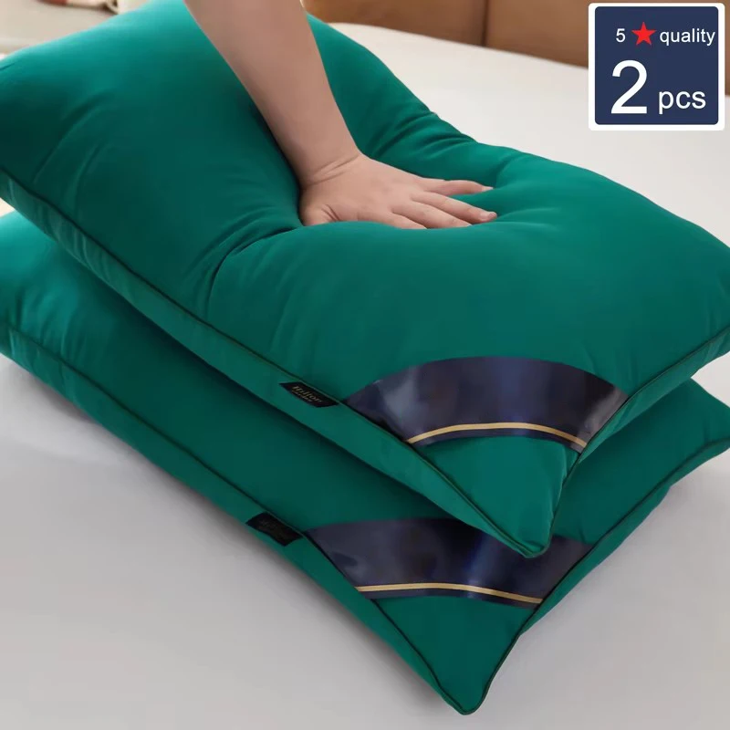 Hotel collection pillow – high-quality pillow for sleeping – supportive and comfortable, medium-firm, hypoallergenic: 43*73 / Blue