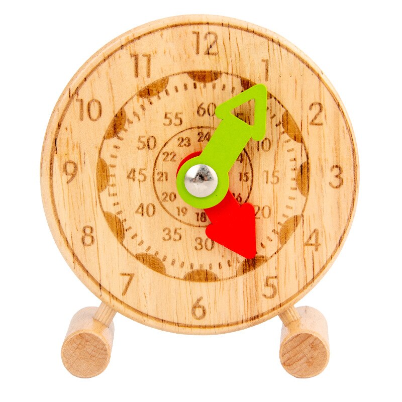 Giocattolo di apprendimento educativo precoce di tempo della sveglia del bambino del giocattolo del Mini orologio cognitivo di legno dei bambini: B