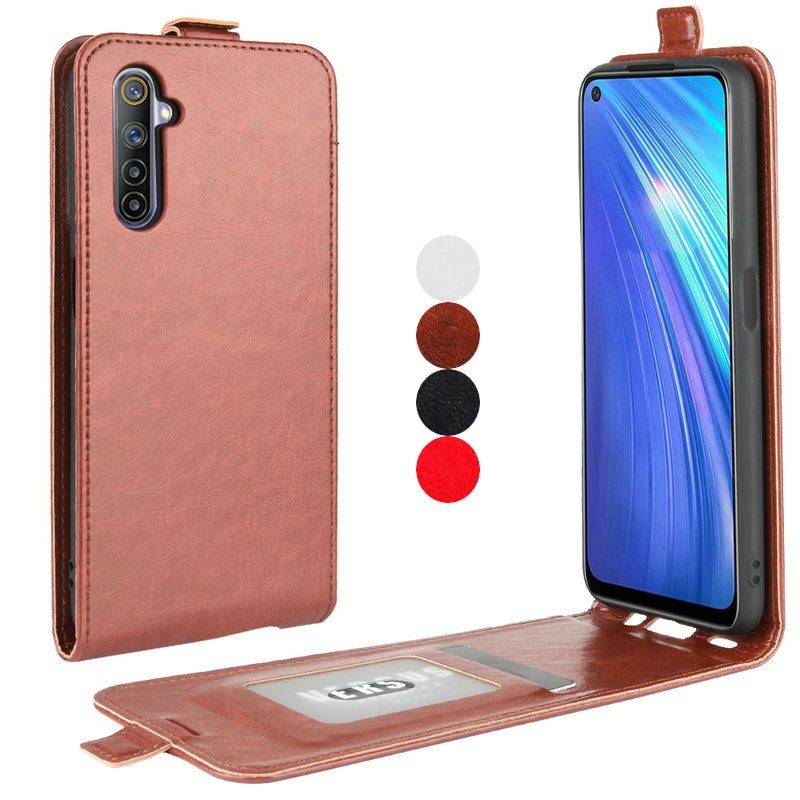 Realme 6 pro cover schokbestendig pantser verticale flip case oppo realme 6s leer + tpu binnenhoes realme narzo telefoontasjes realme 6 s