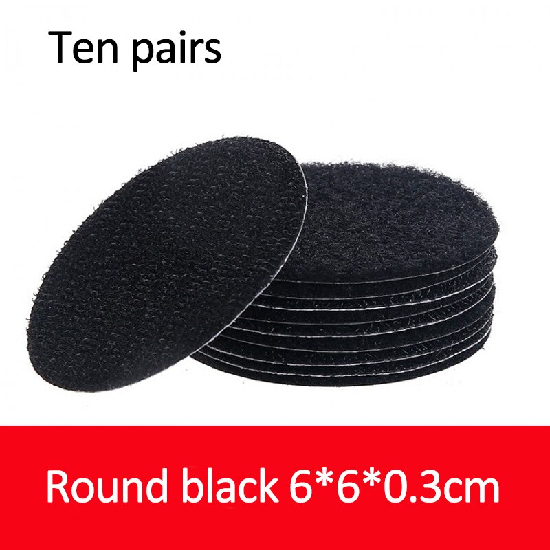 5/10/20 Pairs 60mm Strong Self Adhesive Fastener Dots Stickers Velcro Adhesive Tape For Bed Sheet Sofa Mat Carpet Anti Slip Mat: 10 Pairs Black Round