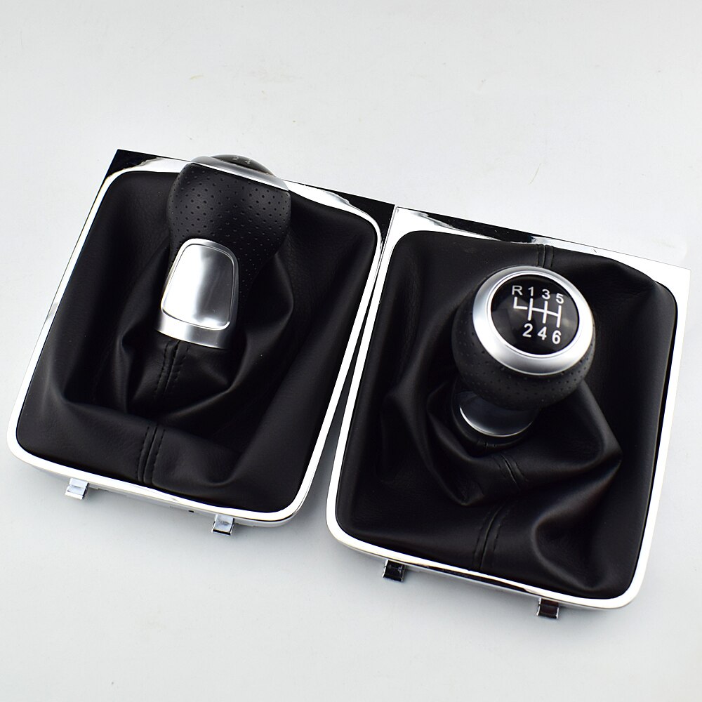 Pomo de palanca de cambios para Volkswagen Passat B6, 5 y 6 velocidades, botón de arranque, estructura de polaina, color negro