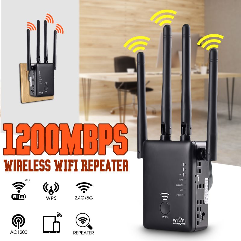 Wavlink AC1200 Wifi Repeater Range Extender Mini Draadloze Router Wifi Booster Signaalversterker Dual-Band 4 Externe Antennes