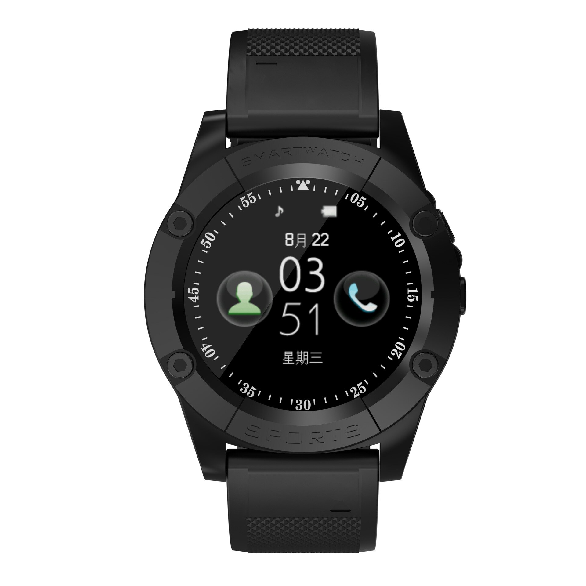 Bluetooth montre intelligente SW98 Smartwatch sommeil Tracker réveil cadran Message rappel d'appel SIM TF caméra Smartwatch pour Android