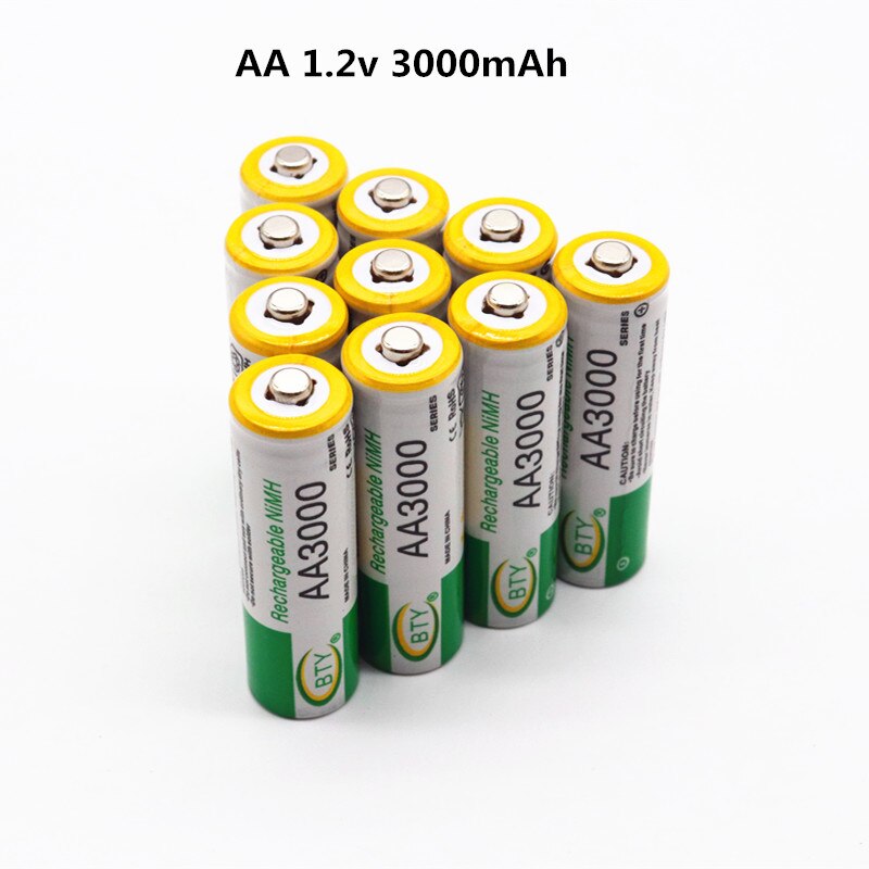 Daweikala AA 3000 1,2 V batería recargable de AA 3000mAh NI-MH 1,2 V batería recargable 2A 3000 +
