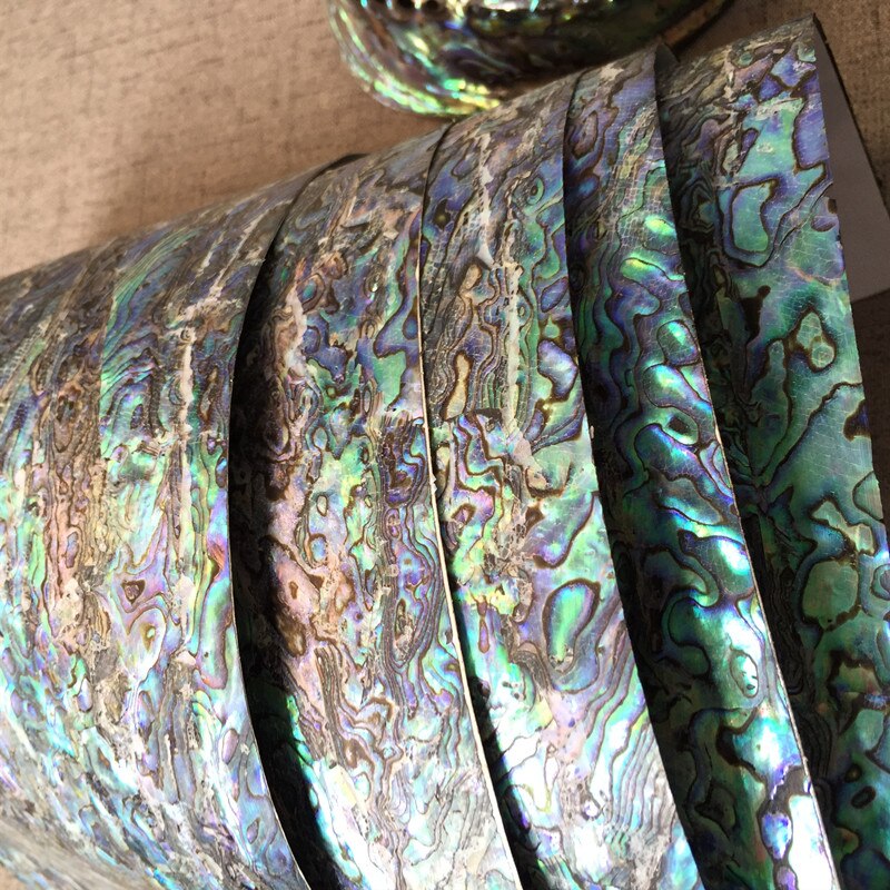 Flexible Zealand abalone paua shell mother of pearl laminate sheet veneer self-adhesive sticker backing Size240mm/140mm