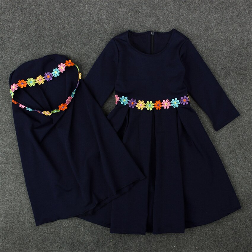 Kinder abaya meisjesjurk moslim abaya kaftan dubai groene jurk met lange mouwen + hijab gewaad arabische islamitische kleding meisjes gewaden 1-5 jaar