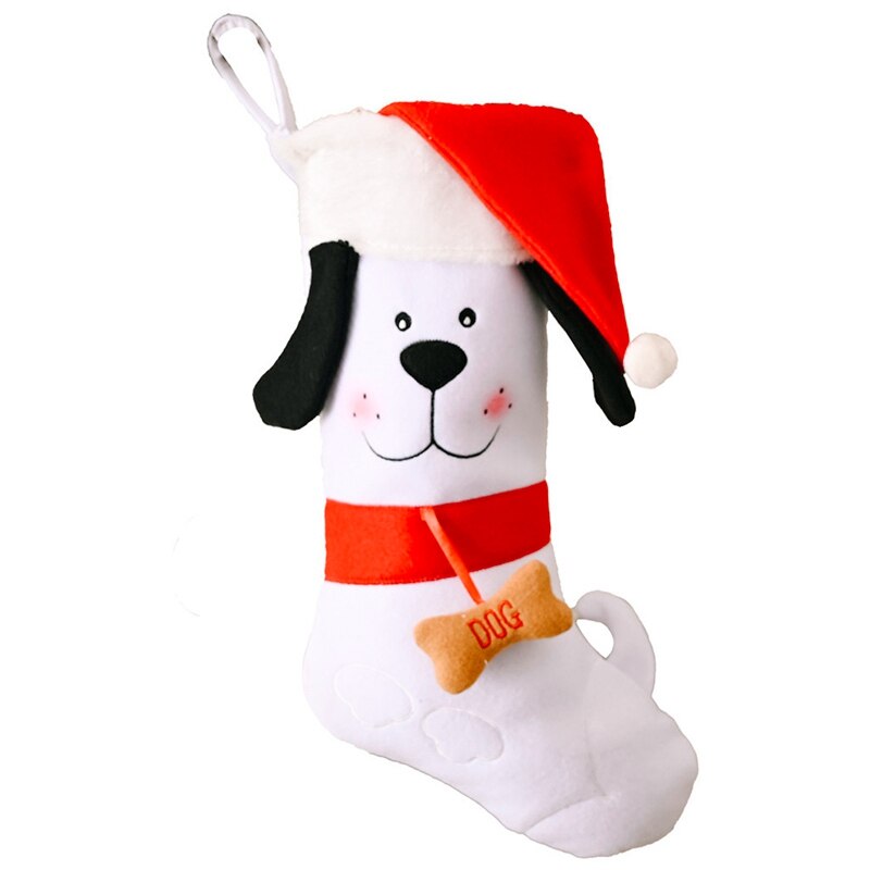 Leuke Hond Kerst Sokken Opknoping Kids Jaar Snoep Decoratie: White