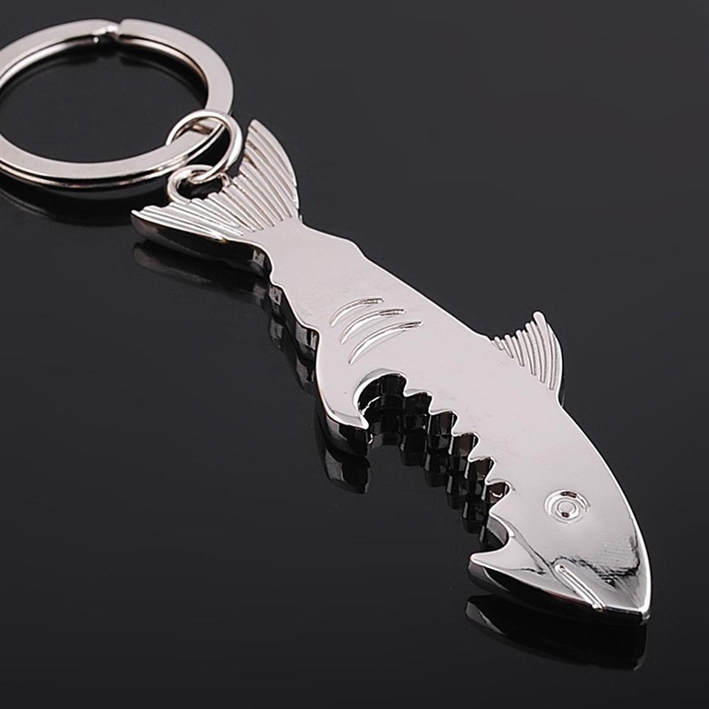 3D Shark Model Creatieve Flesopener Tool Flesopener Met Sleutelhanger Ring Houder