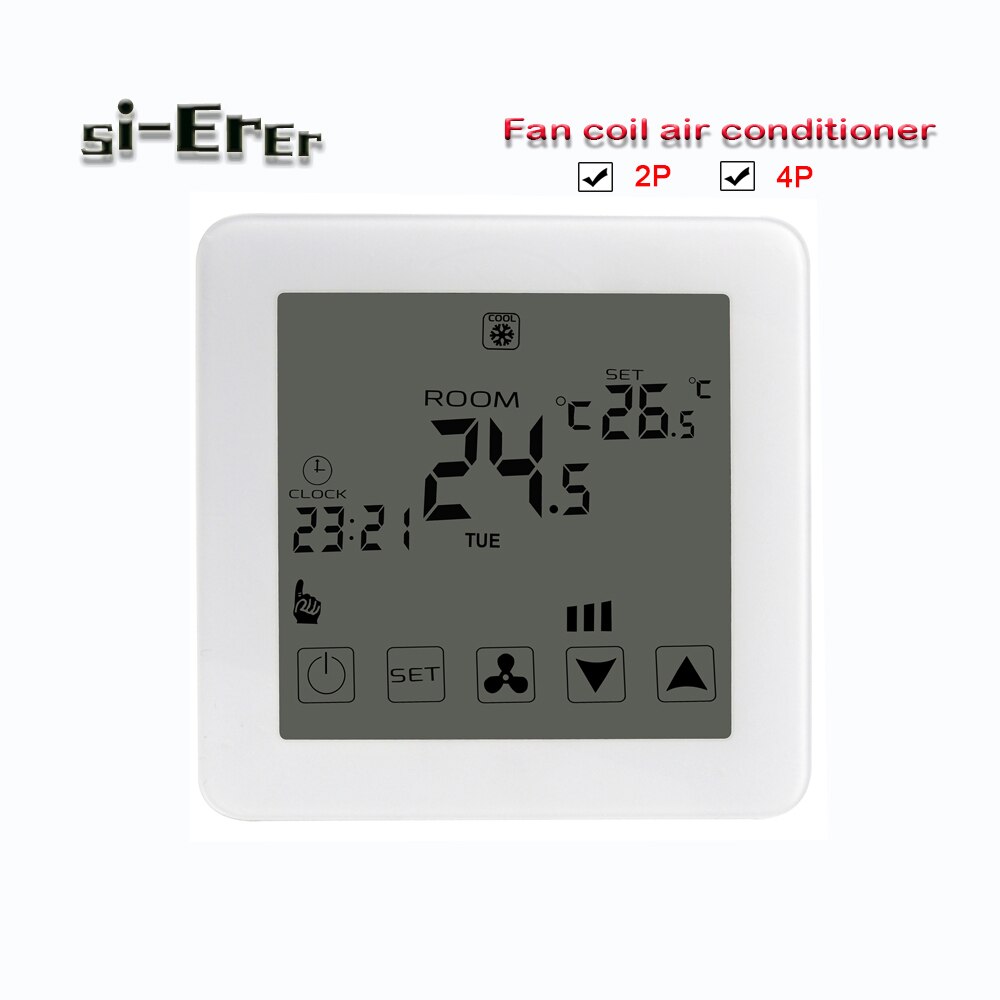 220V programmable Air conditioner thermostat-2P 4Pheating and cooling controller,black / white / gold panel optional