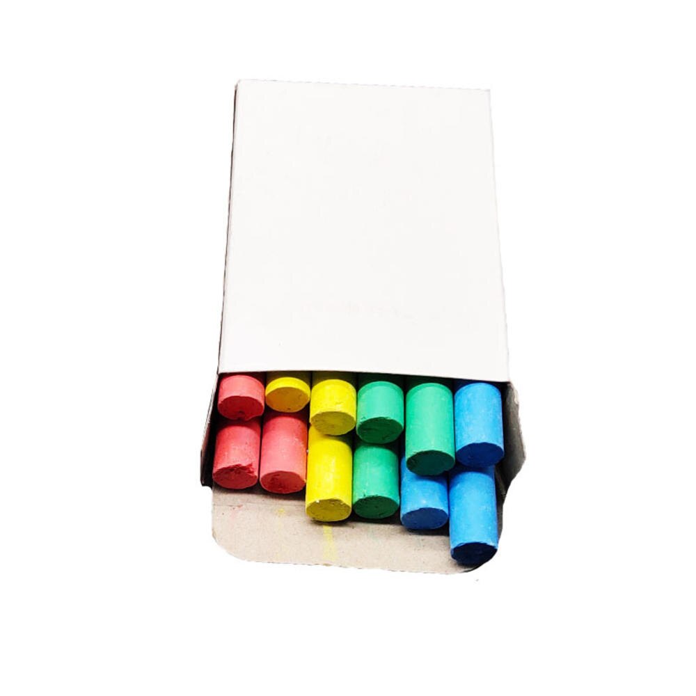 12 unids/lote tiza sin polvo pluma dibujo tizas para pizarra 4 colores papelería de oficina de la escuela suministros Accesorios: Multicolor