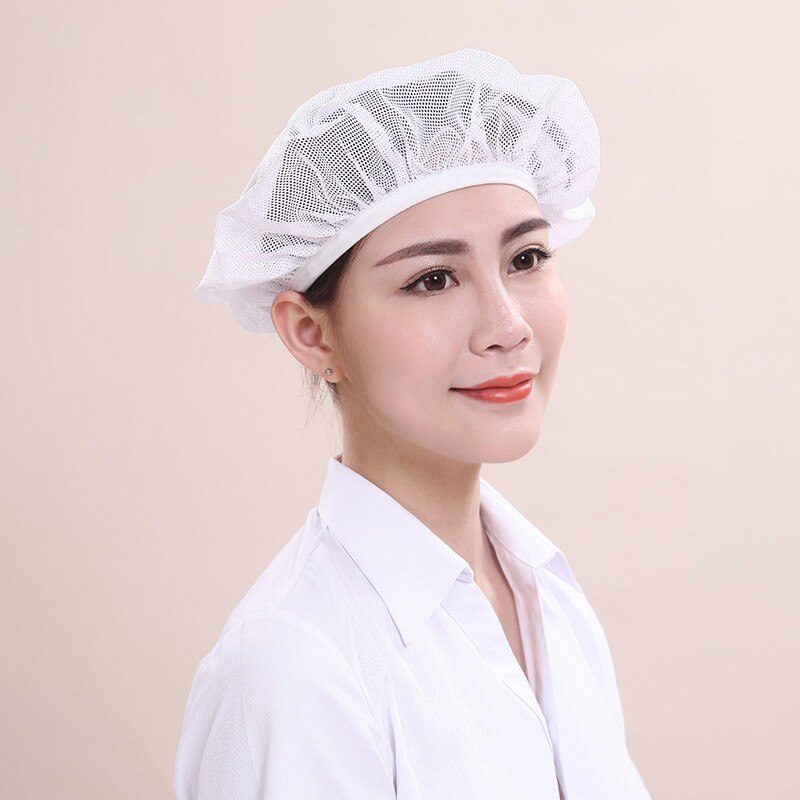 Chapeau de travail en cuisine, casquette élastique en maille, uniforme de Chef respirant pour café Restaurant boulangerie, casquette d'atelier unisexe 2 pièces/lot