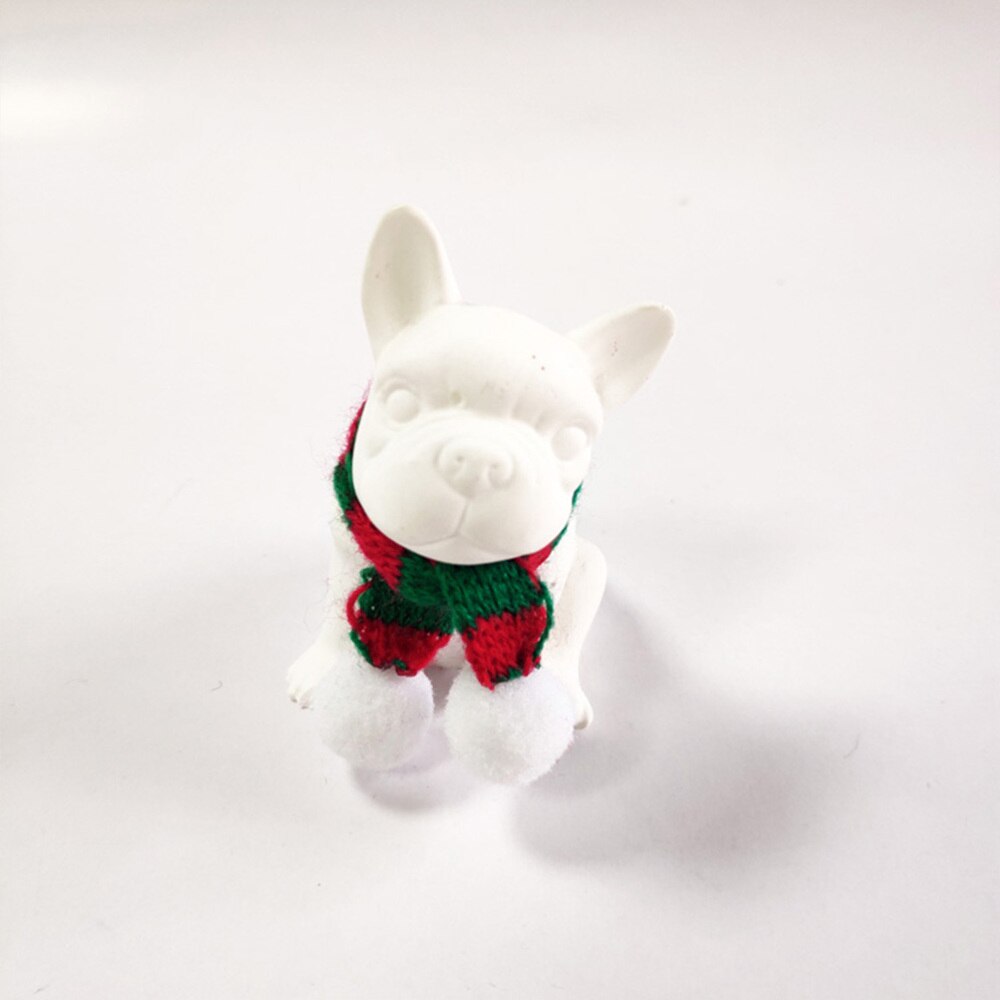 5 pièces 1x15cm noël Mini écharpe bricolage Hairball tricoté poupée vêtements accessoire vin bouteille foulard petit bonhomme de neige décor (rouge