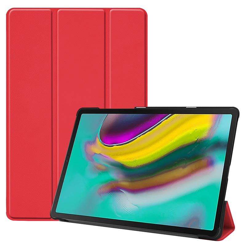 Para Samsung Galaxy Tab S5E Funda de cuero Delgado inteligente de 10,5 "Funda plegable magnética para Galaxy Tab S5E SM-T720 SM-T725 Funda: Red