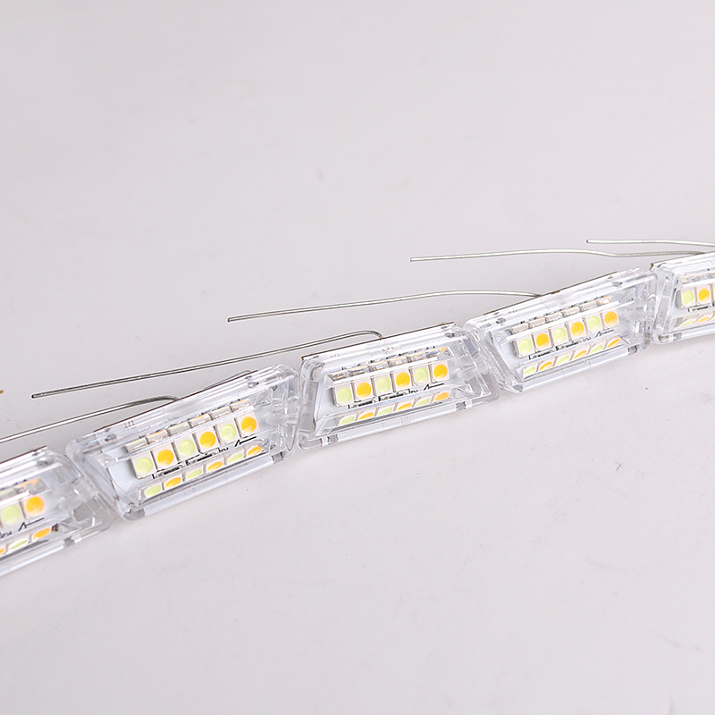 2 Stuks Flexibele Auto Dynamische Led-dagrijverlichting Strip Witte Richtingaanwijzer Gele Strips Vloeiend Licht Voor Auto 12V koplampen