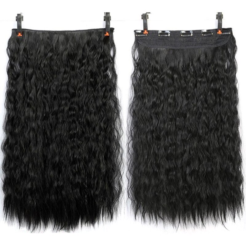 XUANGUANG Lange natuurlijke krullend hair extensions zwart bruin synthetisch haar extensions