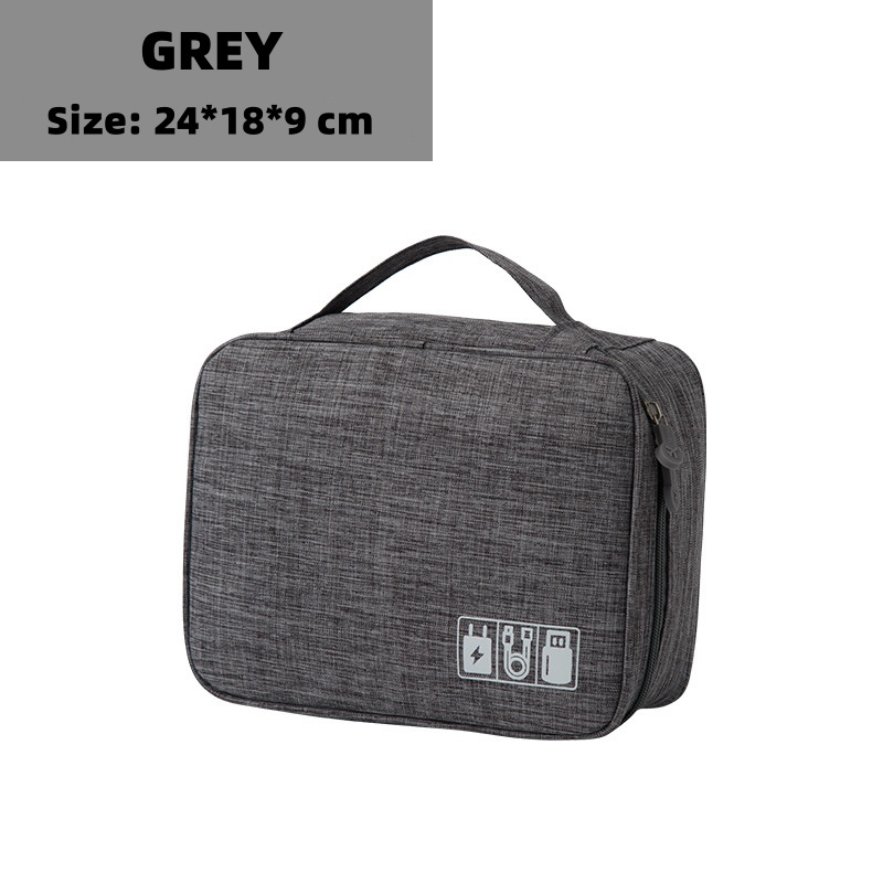 Travel Electronic Digital Storgage Bag Multi-Function Earphone Data Cable Charger Accessory Bag Multi-Layer Power Hard Disk Prot: Light Grey
