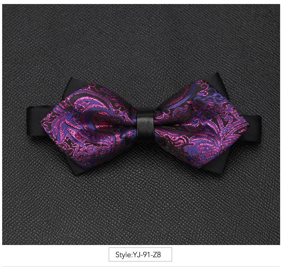 Nœud papillon pour hommes, accessoires luxueux, cravate noire, costume Commercial formel, pour cérémonie de mariage,: YJ-91-Z8