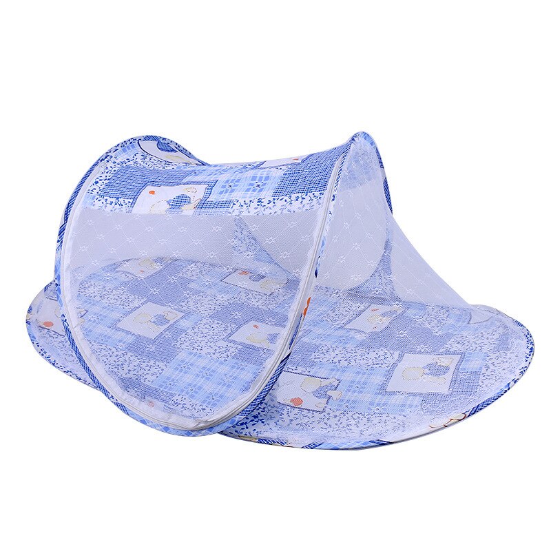 Baby Mosquito Net Cribs Yurt Shui Zhang Bottom Portable Collapsible Cots/Cribs Mosquito Net for Baby Crib Bed Tent: blue  100x60x45cm