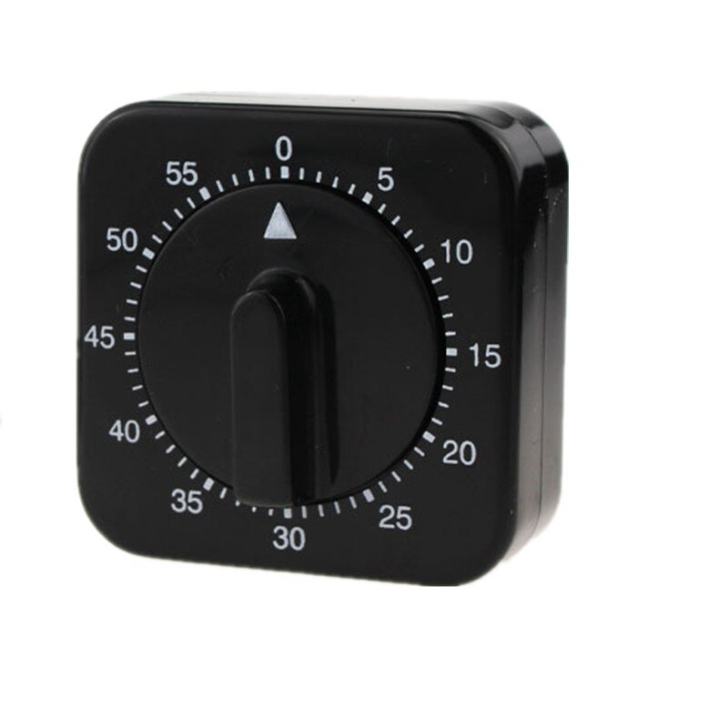 60 Minutes Kitchen Timer Count Square Cooking Up Alarm Sleep Temporizador Clock Mechanical Stopwatch Alarm Down Office Meeting: black