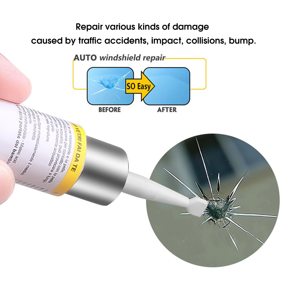Auto Windshield repair kits DIY Car Window renovation tools Car Window Glasses Dent Crack Restore Set UV Resin (Not for Phone)