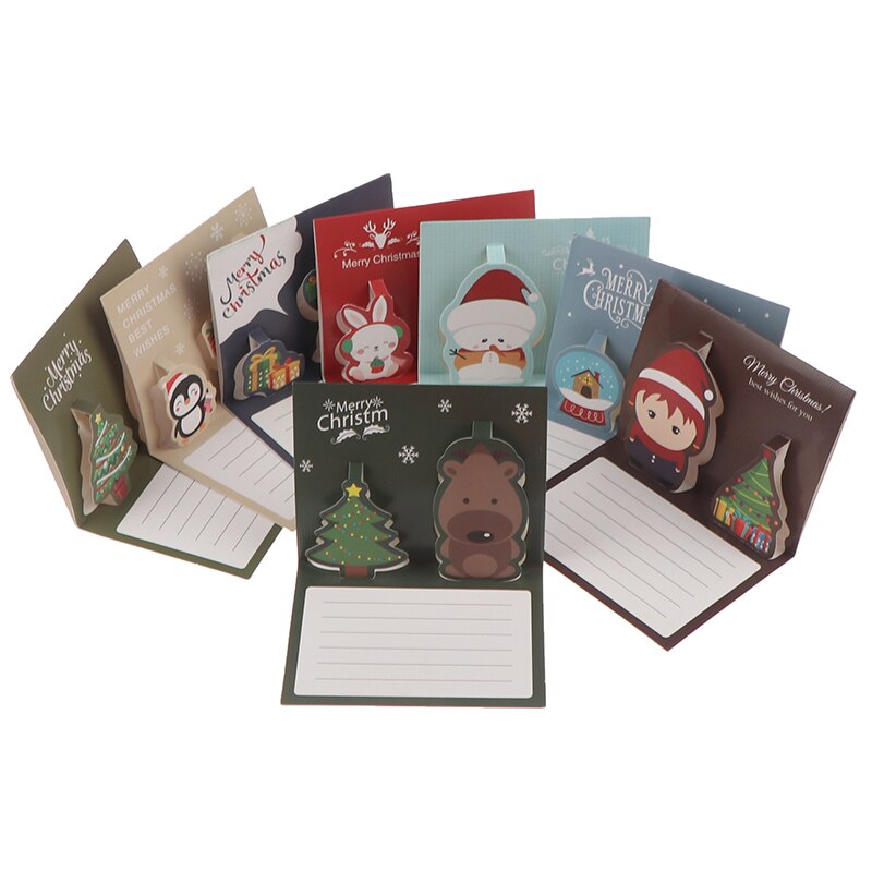 1pc 3D Merry Christmas Greeting Cards Party Invitations Year Greeting Card