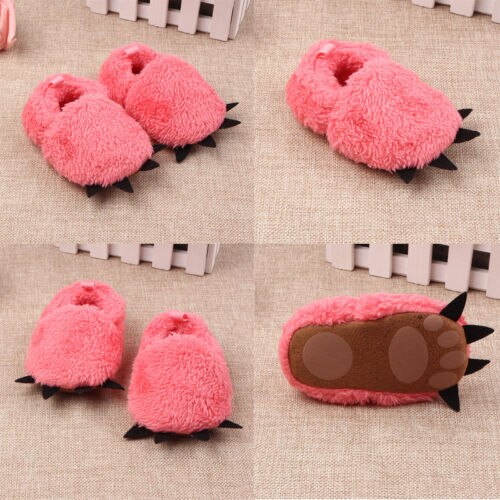 Barn baby crib sko vinter myk såle monster claw mokasiner sko plysj jente gutter sko innendørs plysj såle prewalkers crib sko