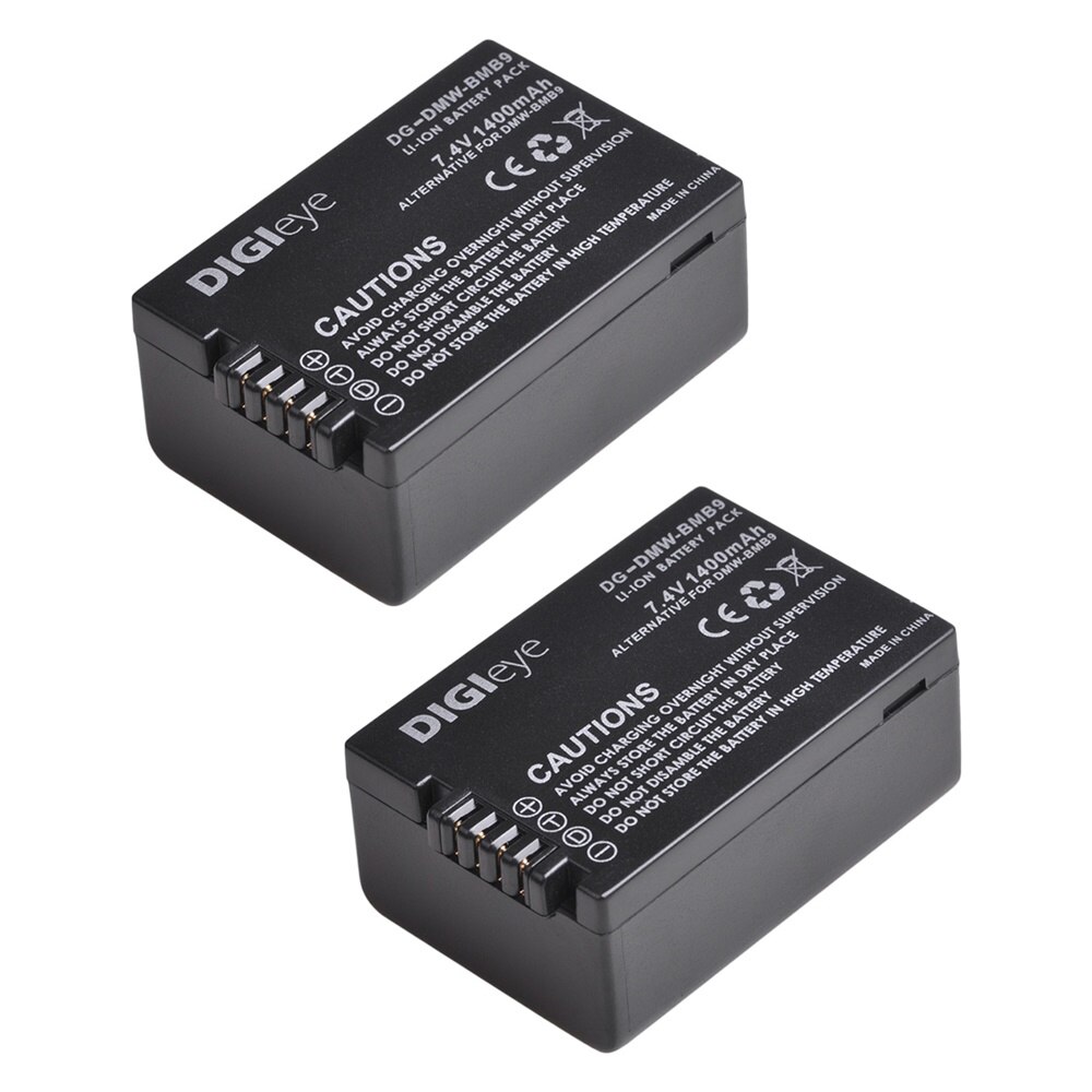 1400mAh DMW-BMB9 BMB9E BMB9PP Battery + LED Dual Charger for Panasonic Lumix DC-FZ80 FZ40K FZ45K FZ47K Z48K FZ60 FZ70 FZ100: 2 battery