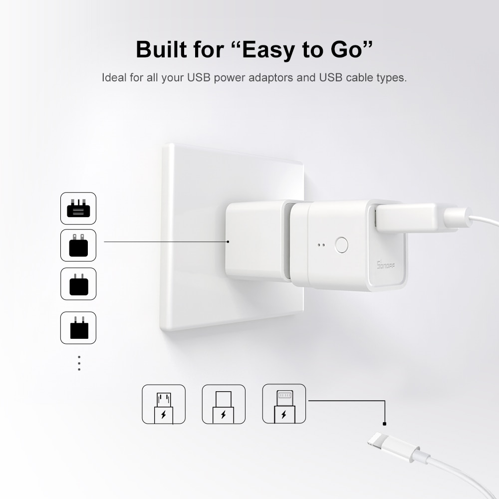 Itead Sonoff Micro 5V Draadloze Usb Smart Adapter Flexibele Draagbare Smart Wifi Schakelaar Controle Via Ewelink App Google Thuis alexa