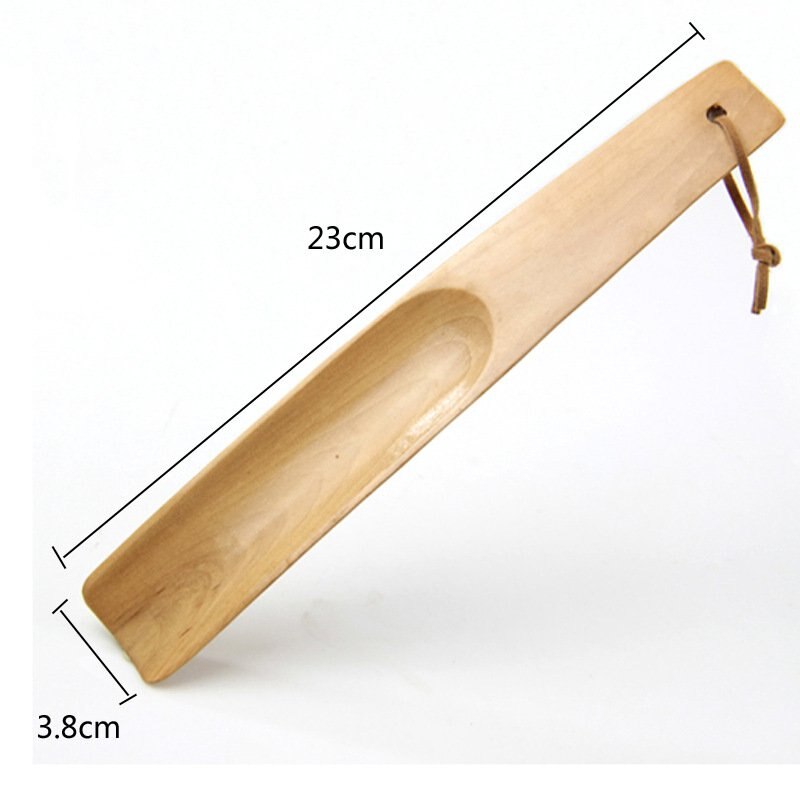 1 pc heltre skohorn hotell hjemme forlenget 23cm/38cm matt tekstur bærbart tilbehør skoløfter: Tre 23cm