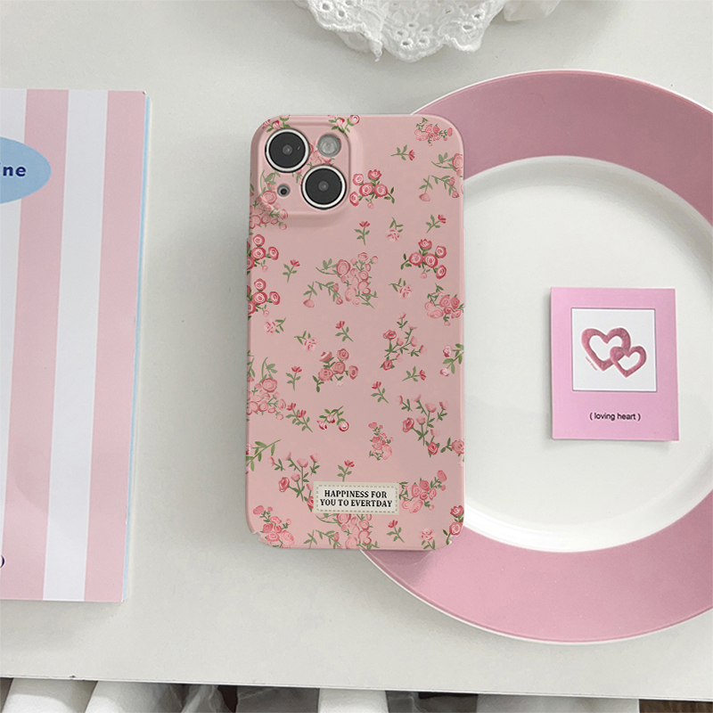Pink Flowers Phone Case for IPHONE 16 15PRO MAX 14 13 12 11 Plus Acrylic TPU Two in One Mobile Phone Cover Cases: Blue / iPhone 15 Plus