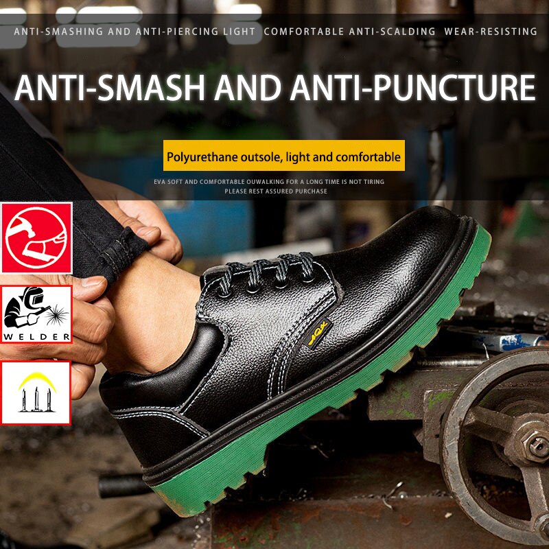 Working safety leather shoes security steel toe boots lightweight comfortable industrial construction footwear