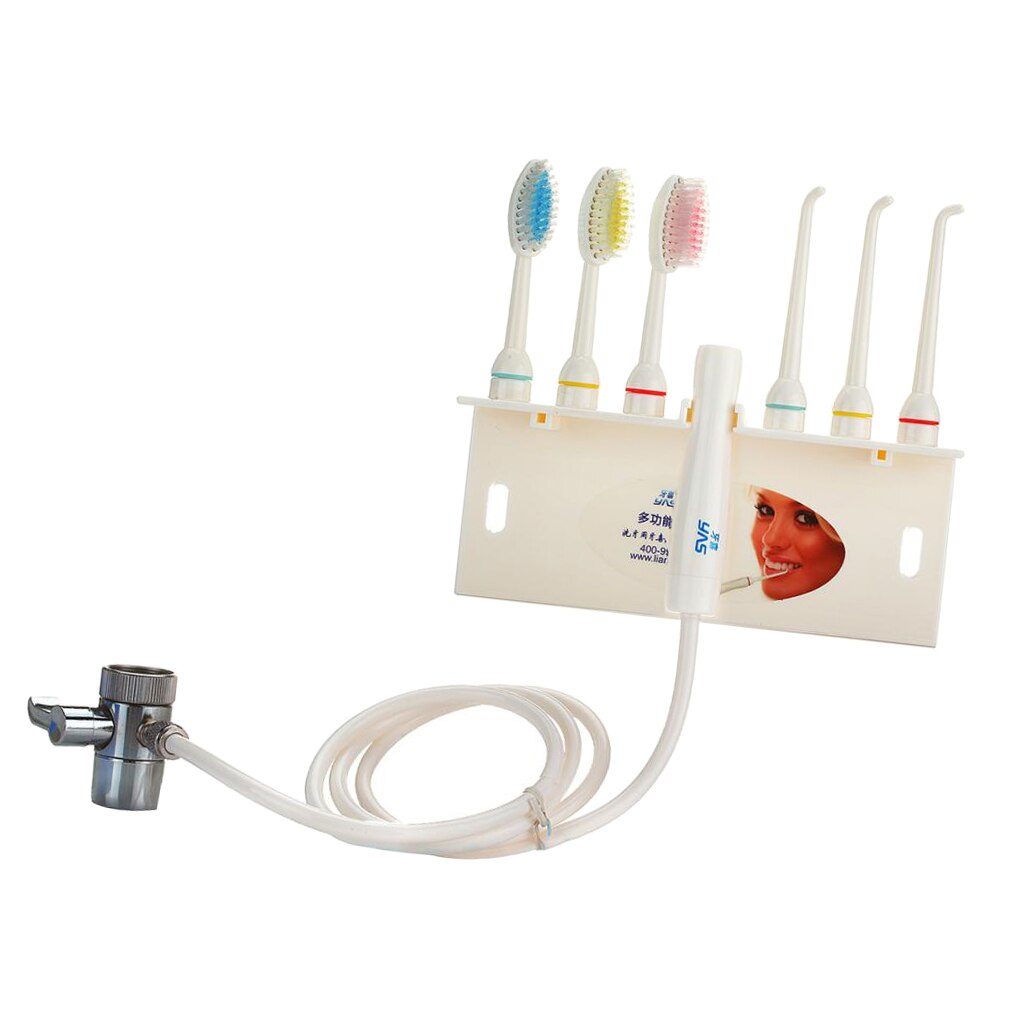 Kraan Tanden Flossen Water Flosser Monddouche Cleaner Tandenborstel Set Kraan Aangedreven Monddouche: Brown