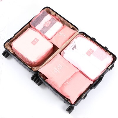 6Piece/Set Travel Mesh Bag In Bag Luggage Organizer Packing Cube Set For Clothing Suitcase Storage Cosmetic Tidy Pouch: 8