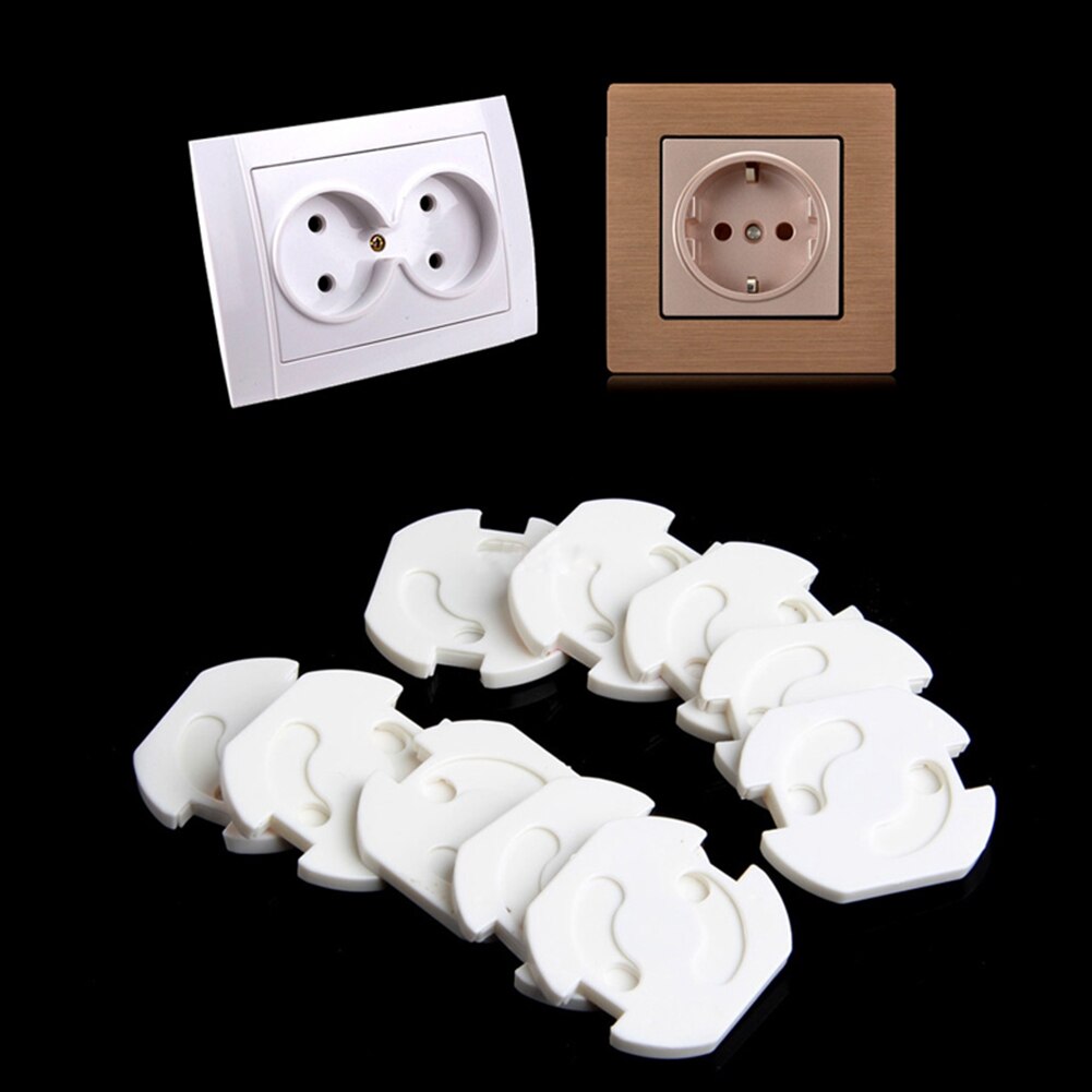 10 Uds UE enchufe bebé niño chico de seguridad agujero doble macho protección Anti-actual Protector ABS en cubierta Durable