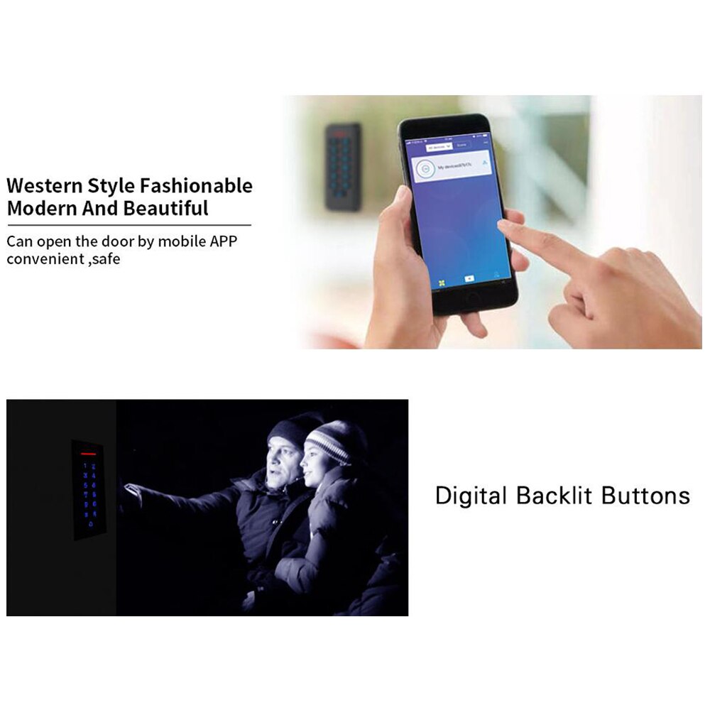 125Khz RFID Keypad Access Control System Device Machine RFID Card Reader Door Lock System 2000 user Support mobile APP（optional）