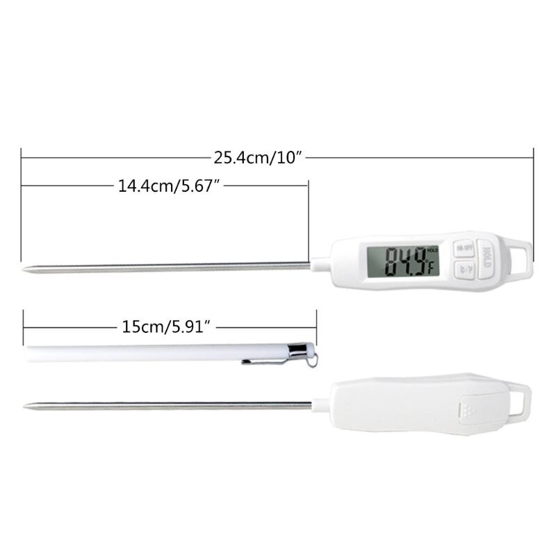 Instant instant read termometer digitalt madlavningstermometer, sliktermometer med superlang sonde til køkkengrill grillkød