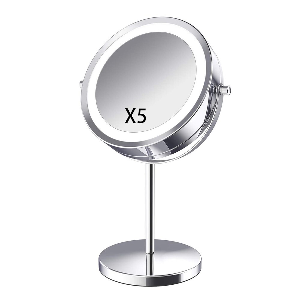 Makeup Vanity Mirror With 10X 5X Lights LED Lighted Portable Hand Cosmetic Magnification Light Up Mirrors VIP: 5x