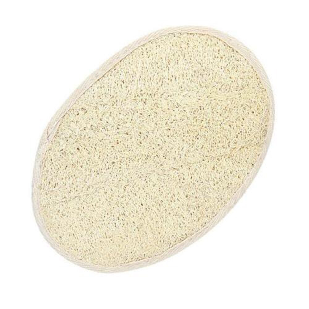 1PCS Zachte Verse Natuurlijke Loofah Luffa Spons Douche Spa Body Scrubber Peeling Bathing Hoofdmassage Pad Beige gelukkig douche