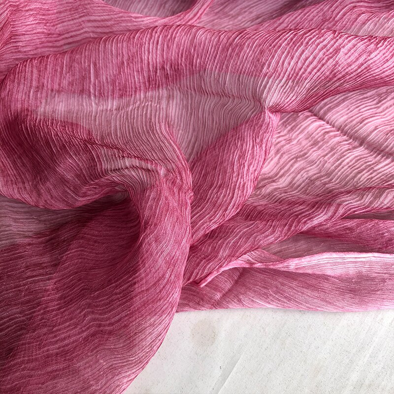1 meter 100% Mulberry Silk 5mm Crinkle Silk Fabric Red Dyed 130cm 51" wide by the yard