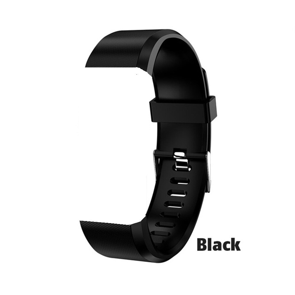 Wrist Band Strap Replacement Silicone Smart Watch Bracelet Watchband For ID115 Plus Smart Watch: Black