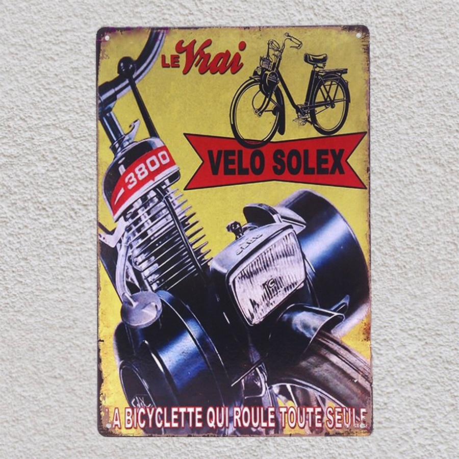 Fiets Franse Solex Velo Motorfiets Plaques Emaille Borden Borden Muur Man Cave Decoratie Poster Metalen Vintage Retro Shabby Garage
