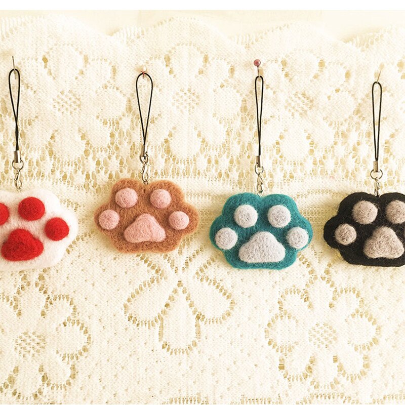 Felt Cut Cat Footprint Shapes Template Handmade Wool Felt DIY Craft Tool 6.8X6.8CM Animal Palm DIY Felt Package For Rookie User