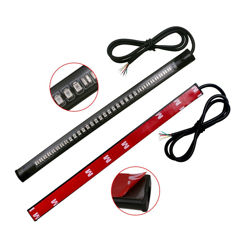 Flexibele 48 Led Motorfiets Licht Bar Strip Staart Richtingaanwijzer Staart Achter Brake Stop Brake Light Bulb Lamp 12V