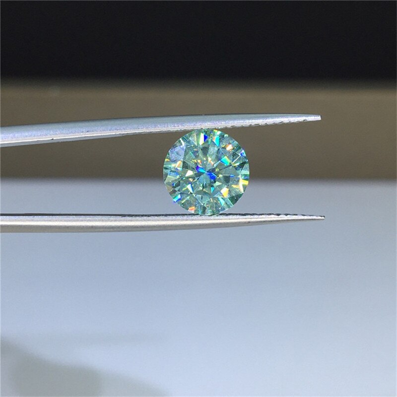 Excellent Diamond Test Past 1 Carat 6.5mm Blue Moissanite Brilliant Cut Round Loose Gemstone for Wedding Jewelry Making