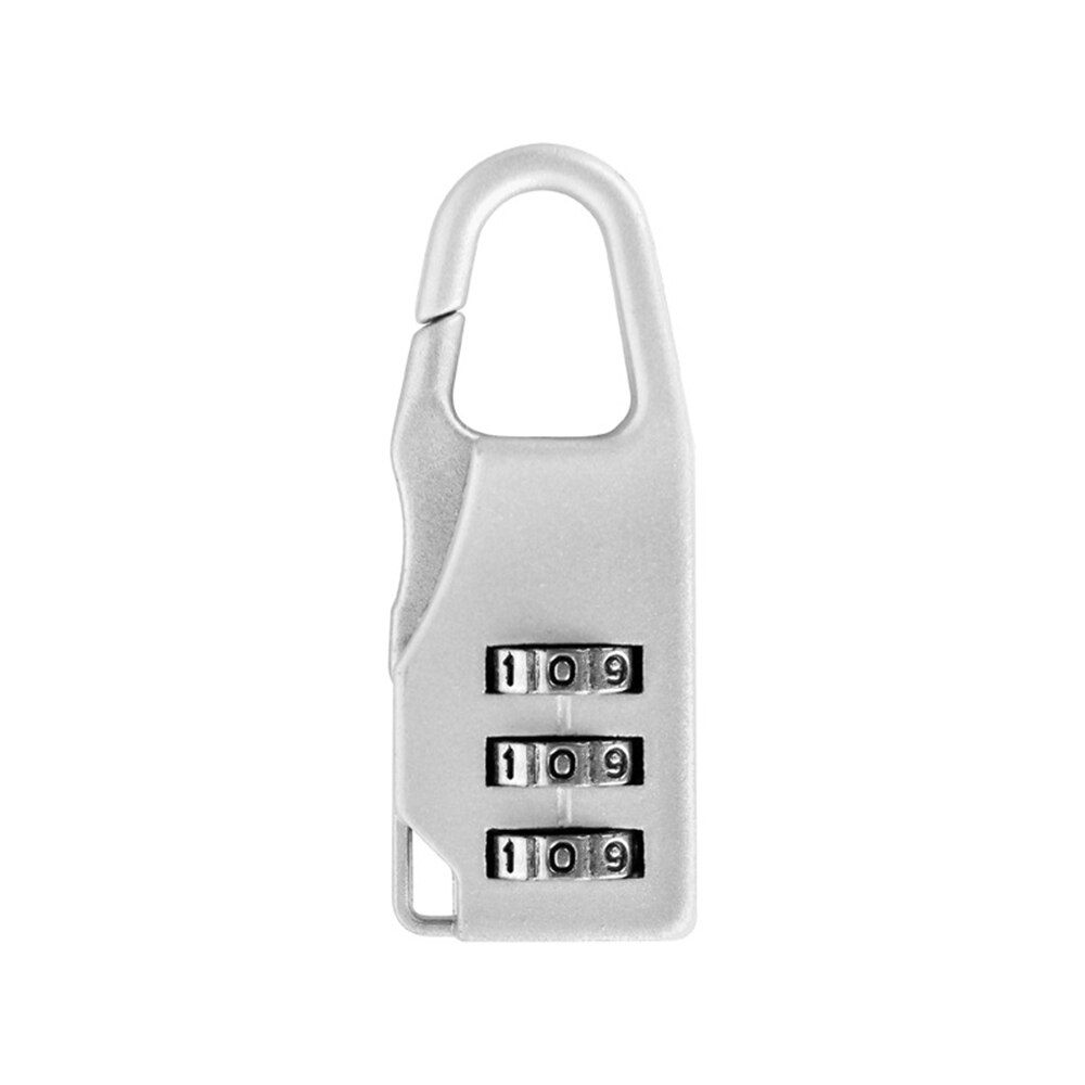 Mini dial ciffer nummer kode kodeord kombination hængelås sikkerhed rejse sikker lås til bagagelås lynlås taske rygsæk kuffert: Sølv